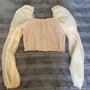 Bishop Sleeve Crop Top